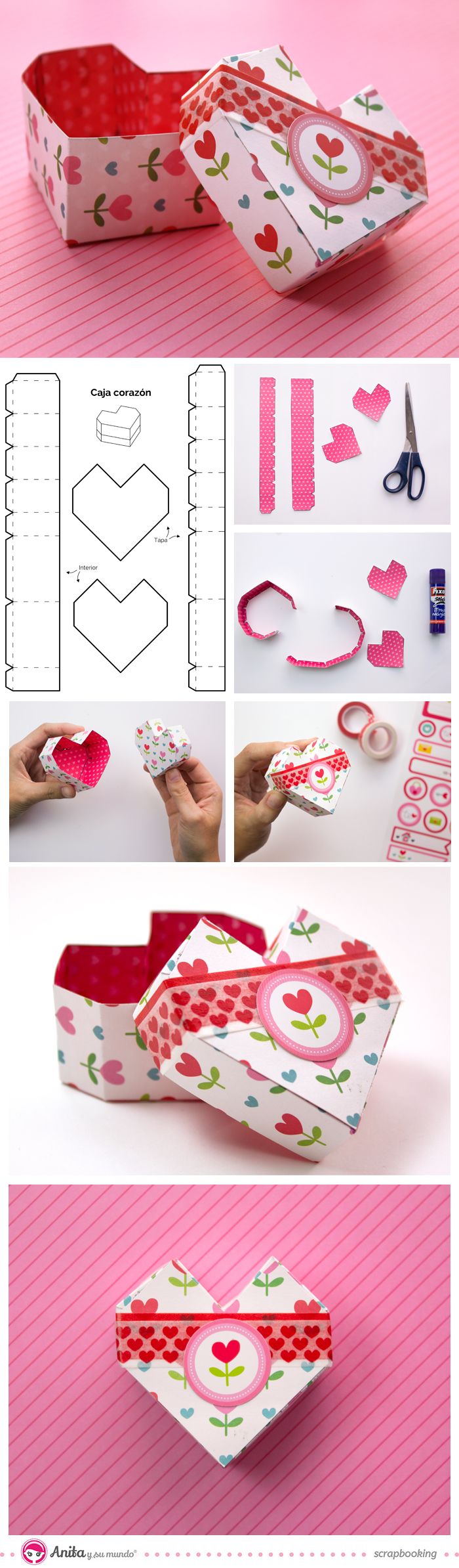 Caja De Papel En Forma De Corazón Origami Heart Box Anita