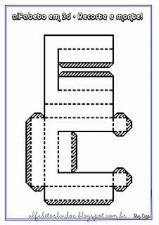 Alfabetos Lindos Alfabeto Em 3d Para Recortar E Colar Moldes De Letras Para R Manualidades